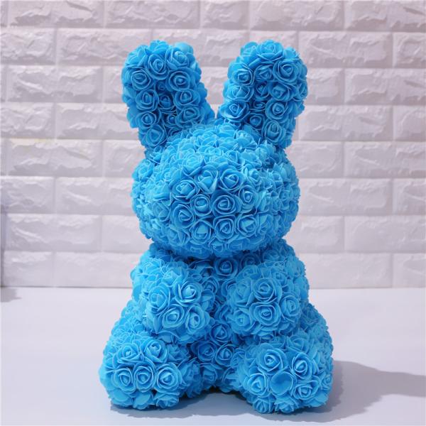 Wholesale Price 40cm height Foam Rose Bunny Artificial Flower Rabbit For Gift  rabbit roses