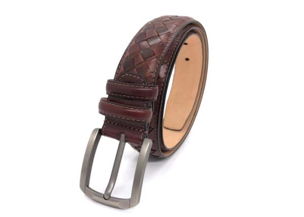 4.0CM Genuine Leather Casual Belts For Men Classic Pin Buckle / Knitted Leather Belt