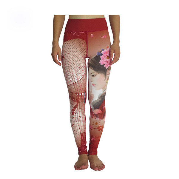 Уменьшите гетры разминки Вайстед подходящих брюк йоги/уникальных напечатанных женщин высокие