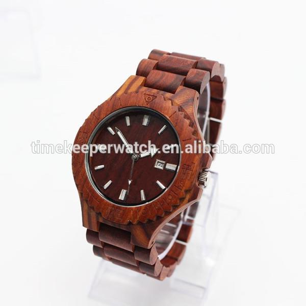 red sandalwood man watches ,wood bracelet watch , watch wood with date