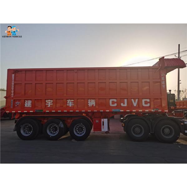 Heavy Duty Dump Semi Trailers With SHACMAN Tractor 3 Axles 60 Tons Mechanical Suspension