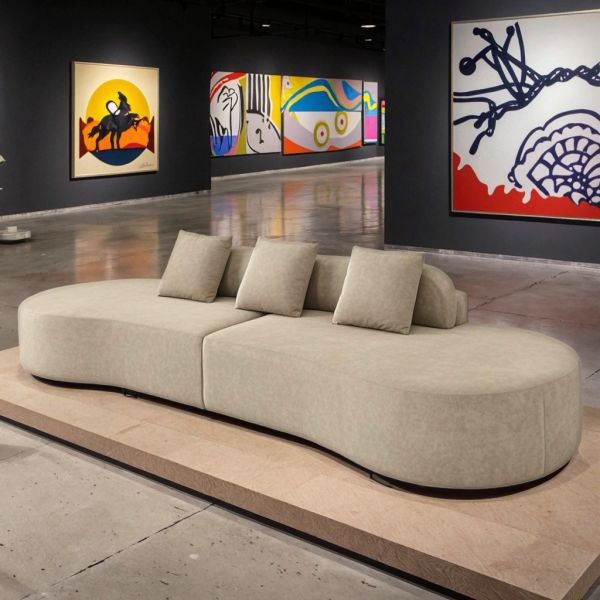 Modern Internet Celebrity Sofa Set Furniture Living Room Curved Semi-Circle Sofa Vacuum Compressed Sofa Memory Foam Couch