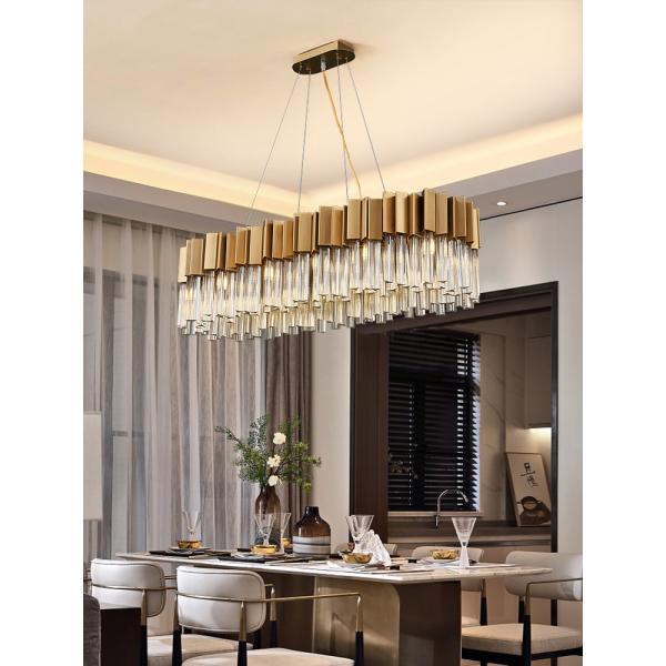 Luxury Led Crystal Chandeliers Dining Room Creative Rectangle foyer chandelier(WH-CY-180)