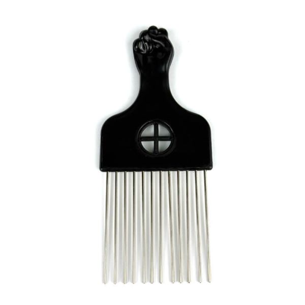 Black Steel Metal Hair Picks OEM Metal Afro Comb For Curly Hair