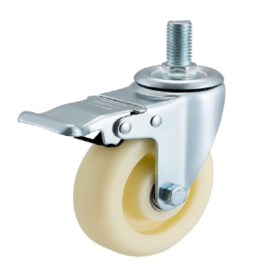 3 4 5 Inch Wear Resistant Double Ball Bearing Trolley Casters with Brake Swivel Plate Industrial Caster Wheels