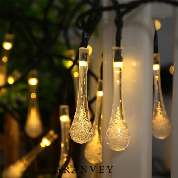 Water Drops Solar LED Christmas Lights 8 Modes Outdoor Garden Landscape Ambiance
