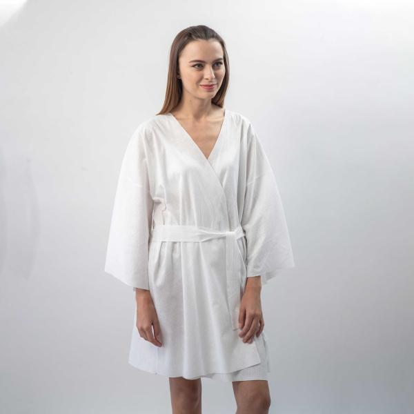 S&J Beauty Spa Disposable Wrap Bathrobe Non Woven Bathrobe Disposable Gown Disposable Kimono Robe