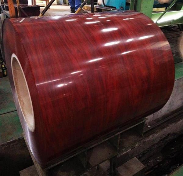 ASTM Standard Wood Grain Color Coated Galvanized Strip Coil PPGI Steel Coil for Roofing Sheet SIRM Certified and Approved