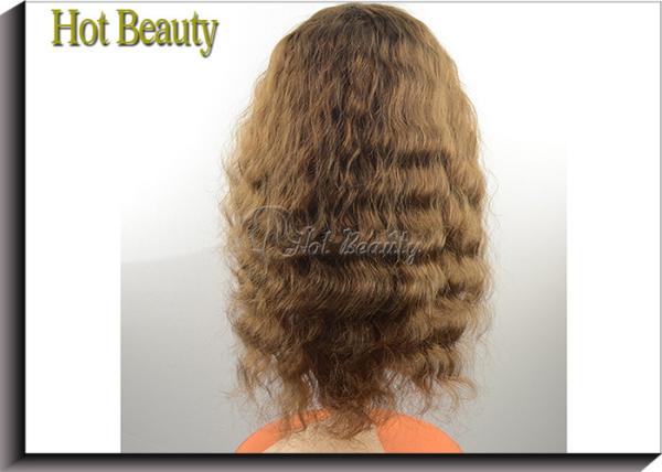4# No Shedding Human Hair Full Lace Wig , Virgin Indian Human Hair Wig