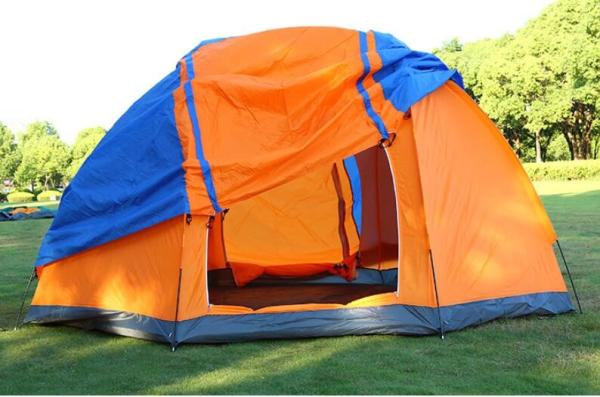 6-8 Person Double Layer Two Doors Camping 6-8 Person Waterproof Dome Shelter Family Cabin Large Hexagon Tent(HT6083)