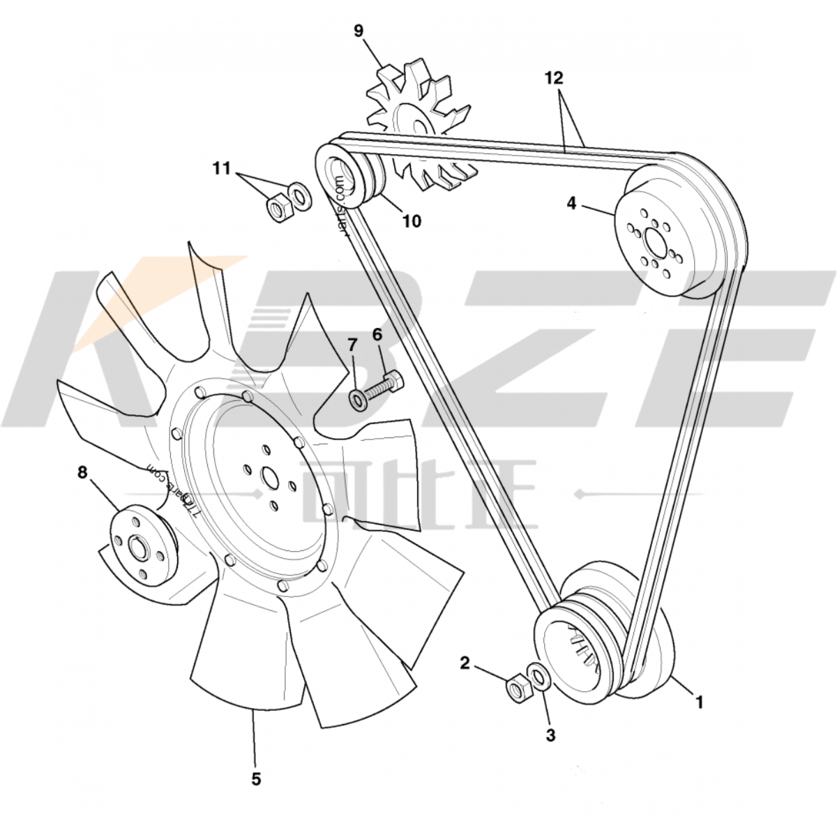 JCB 30/925695 FAN BLADE 8H 9B FOR JS215 JS220 INDIA EXCAVATOR FITS CUMMIN S 6BT5.9 ENGINE