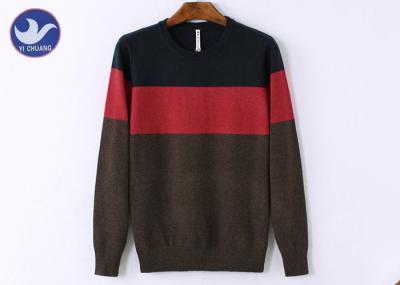 One Big Stripe Men's Knit Pullover Sweater OEM Plain Acrylic Knitted Apparel