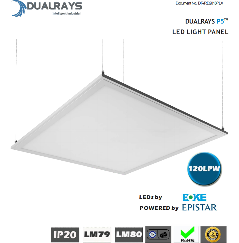 600*600mm подгонянный свет панели IP40 затемняя 120LP/W для офиса с 5 летами гарантии