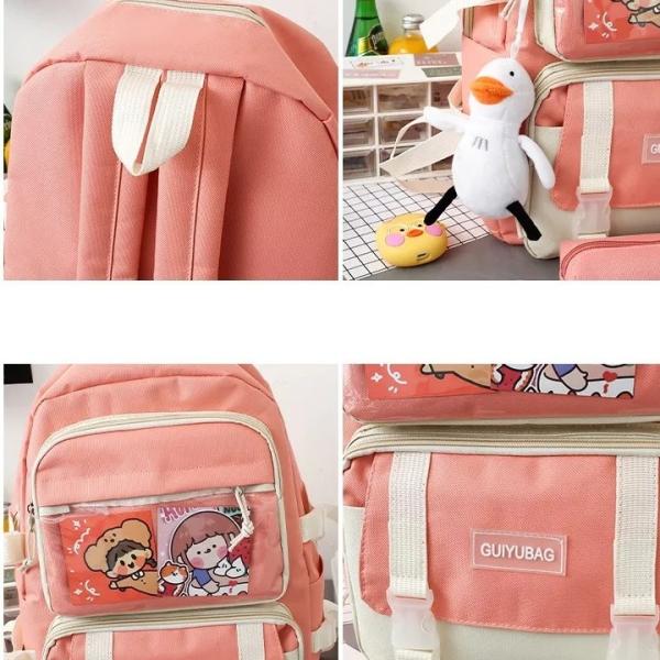 OEM 1.35 Inch Girls School Bag Set Large Capacity 5 In 1 Backpack Sling Pencil Bag