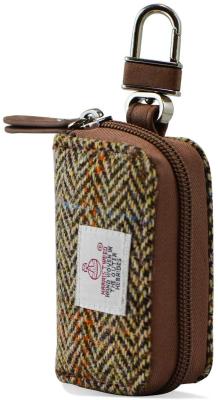 Harris Car Key Holder Case With Key Chain Metal Hook Keyring Zipper