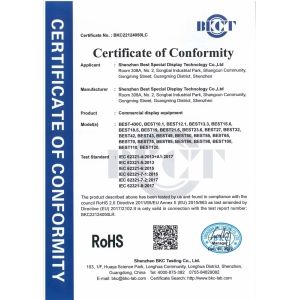 Shenzhen Best Special Display Technology Co., Ltd. Certifications