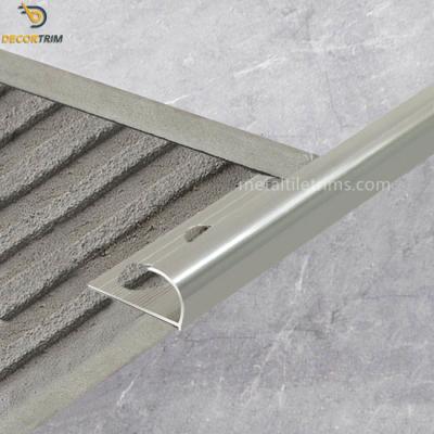 Protective Decorative Aluminium Tile Trim Curved Shape 8mm Size
