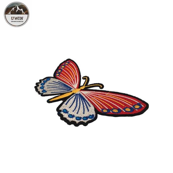 Butterfly Iron On Embroidered Patches Stick On Style With Merrowed / Heat Cut Border