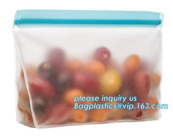 ReZip Seal Reusable Storage Bag PEVA food/snack/lunch storage bag, Reusable zip seal leakproof peva food snack storage b