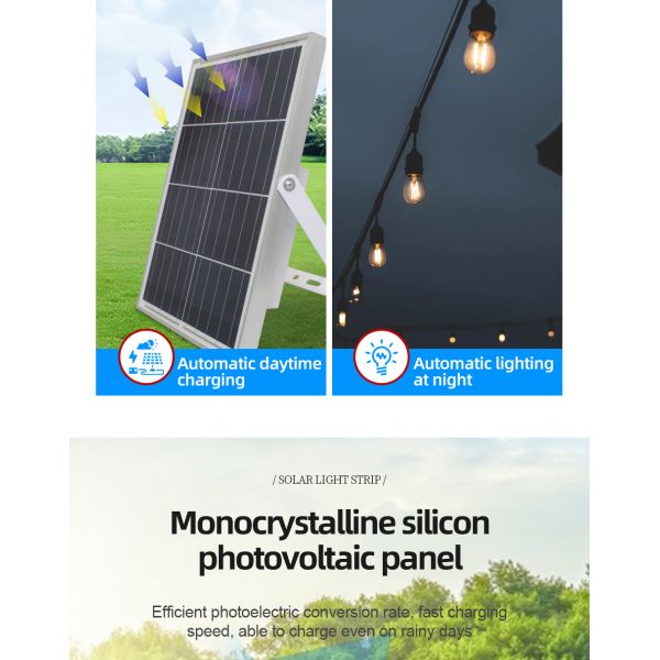 Solar remote control light string dual specification  courtyard exterior wall ambient light