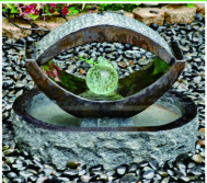 Granite Water Cast Stone Garden Fountains With Crystal Ball Outdoor Ornament