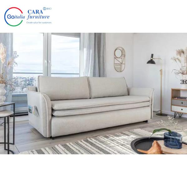 30026 Good Selling Home Hotel Furniture Fabric Sofa Bed Unique Wood Frame Fabric Cover