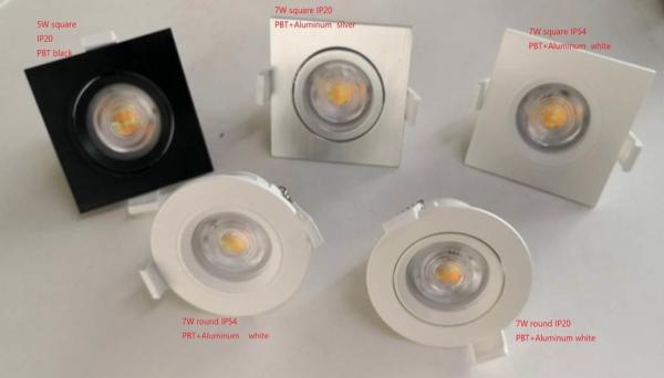 CCT Changeable Indoor LED Downlights 5W IP54 Black Square Recessed