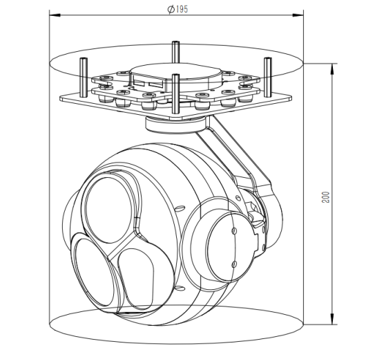 30x Optical Zoom 640x 512 Thermal Imaging 5KM Ranging Three-light Pod Gimbal Camera for Drones