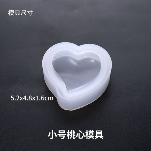 DIY Crystal Dropping Gel Mold Cake Mold Jewelry Love High Brightness Mirror Size Peach Heart Silicone Mold
