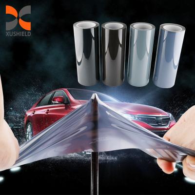 PPF noir fumé 7.5mil Auto-réparation TPU film de teinture de phare anti-petites rayures Protéger TPU film de phare lampe de voiture film de teinture