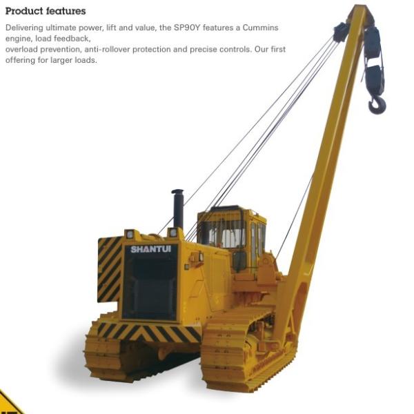 90 Ton Road Construction Equipment , Shantui Pipelayer Full Hydraulic Sideboom Pipeline Transport Hoisting Machinery