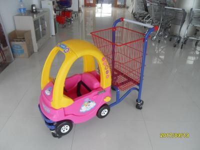 Logo Print Kids Shopping Carts With Baby Car And 4 Rotating Flat Casters
