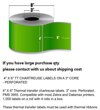 4X6 Inch direct thermal label sticker paper Electronic balance paper, color printer labels Red Orange Yellow Green