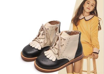 Lace Up Fashion Side Zipper Kids Oxford Boots