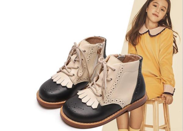 Lace Up Fashion Side Zipper Kids Oxford Boots