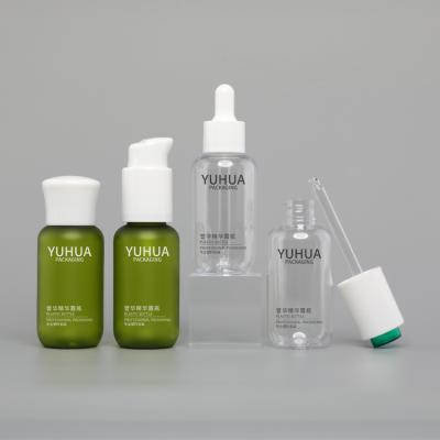 2oz reciclou garrafas plásticas do soro da cara do PCR 60ML empurra o conta-gotas inferior