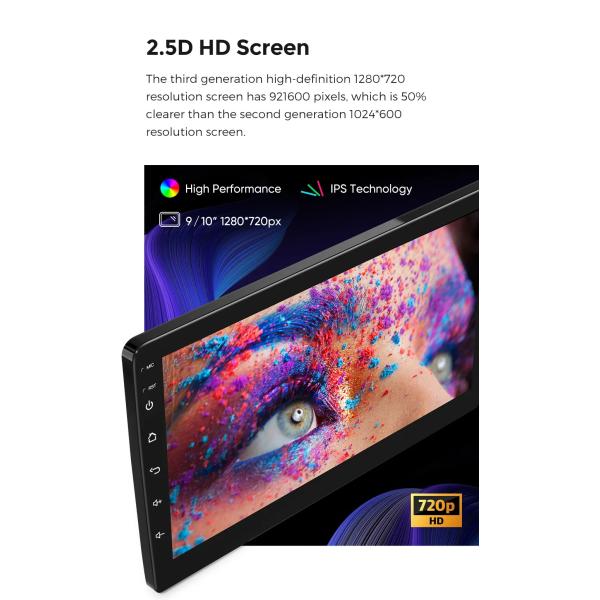 Android Auto 10.0 Car Radio TS18 Double Stereo with GPS Navigation and FM Transmitter