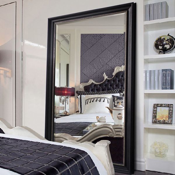 Luxury Golden PS Frame Baroque Style Floor Mirror Full Length For Entryway