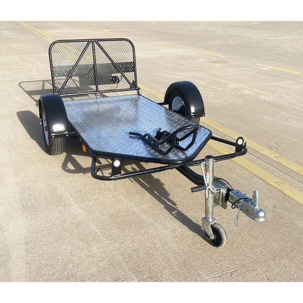 Remorque à moto simple galvanisée, remorque de chargement de moto personnalisée, résistante à la corrosion