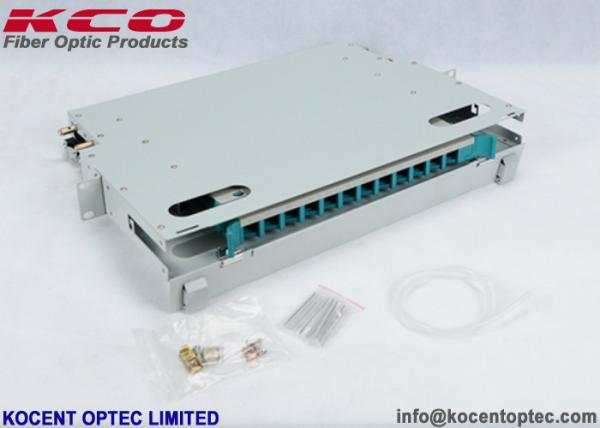 1U 12 Core Fiber Optic Patch Panel , Optical Termination Box For 19'' Distribution Frame
