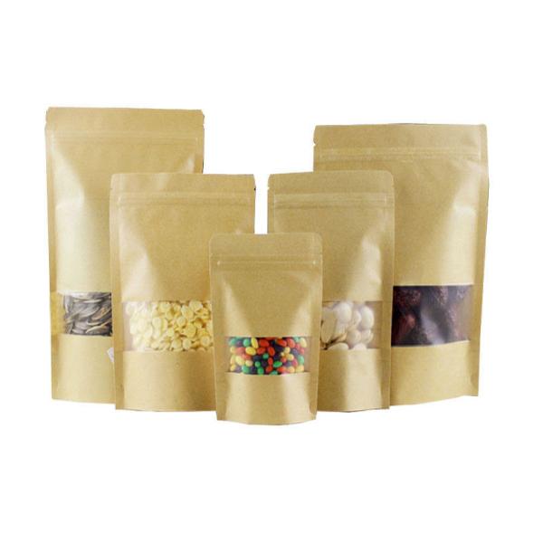 Custom Order Accepted SGS Certified Kraft Paper Bag with Window and Zipper