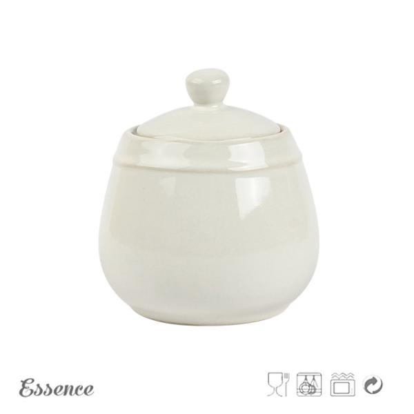 Reactive Glaze Ceramic Sugar Jar , Tea Coffee Sugar Pots  350ml Eco Friendly