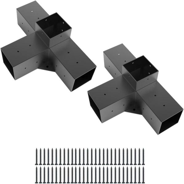 4x4Pergola Post Top Rafter Brackets Deck Railing Brackets Connectors Inner 3.6x3.6 For 4x4 Wooden Post