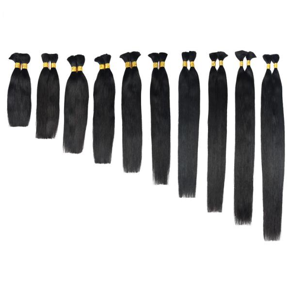 Wholesale Hair Vendors Brazilian Virgin Bundles Cuticle Aligned Hair Extension No Weft Silk Straight  Bulk Human Hair for Braiding