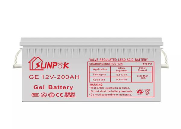 Baterias do gel de Sunpok:  Soluções solares seguras para o poder de 12V 100Ah