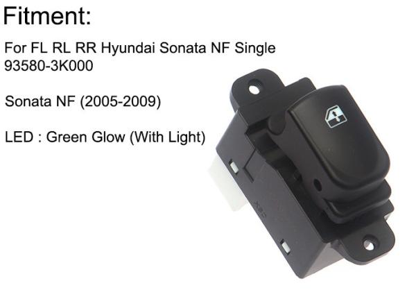 Easily Install Window Switch Replacement FR RL RR Green Light Wear Resisitance