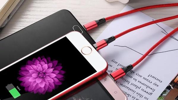 Wholesale Nylon Braided Usb Charger 3 in 1 Usb Charger Cable Multi Charging Cable For iphone