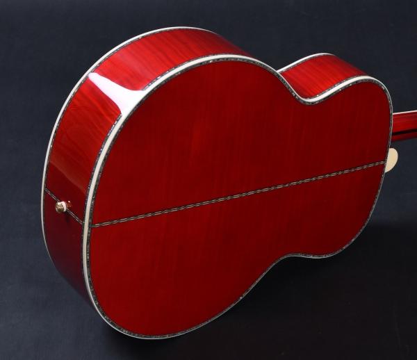 Customized acoustic guitar, 43 inch Jumbo guitar, Quilt Vine Viper red, Guitarra acustica