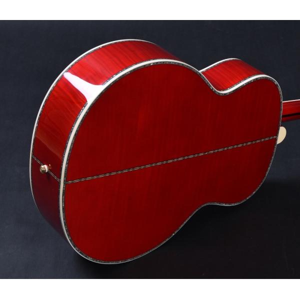 Customized acoustic guitar, 43 inch Jumbo guitar, Quilt Vine Viper red, Guitarra acustica