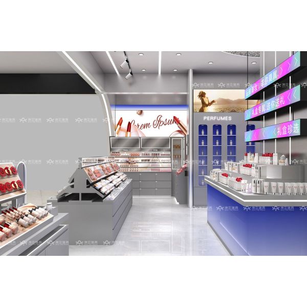 BKC004 Branding Store Rack Beauty Bar Kiosk Luxury Makeup Kiosk for Beauty Shop Display